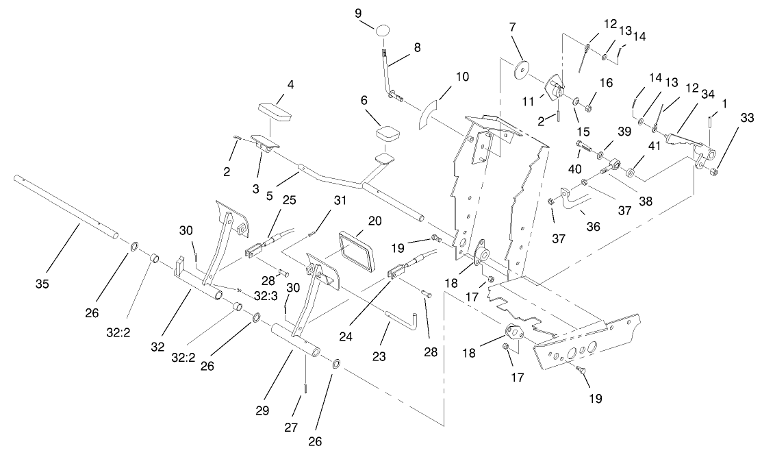 Traction And Brake Pedal Assembly