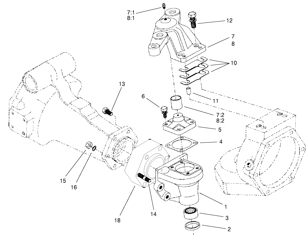 Rear Axle Assembly No. 98-3925 (continued) Bevel Gear Case Assembly