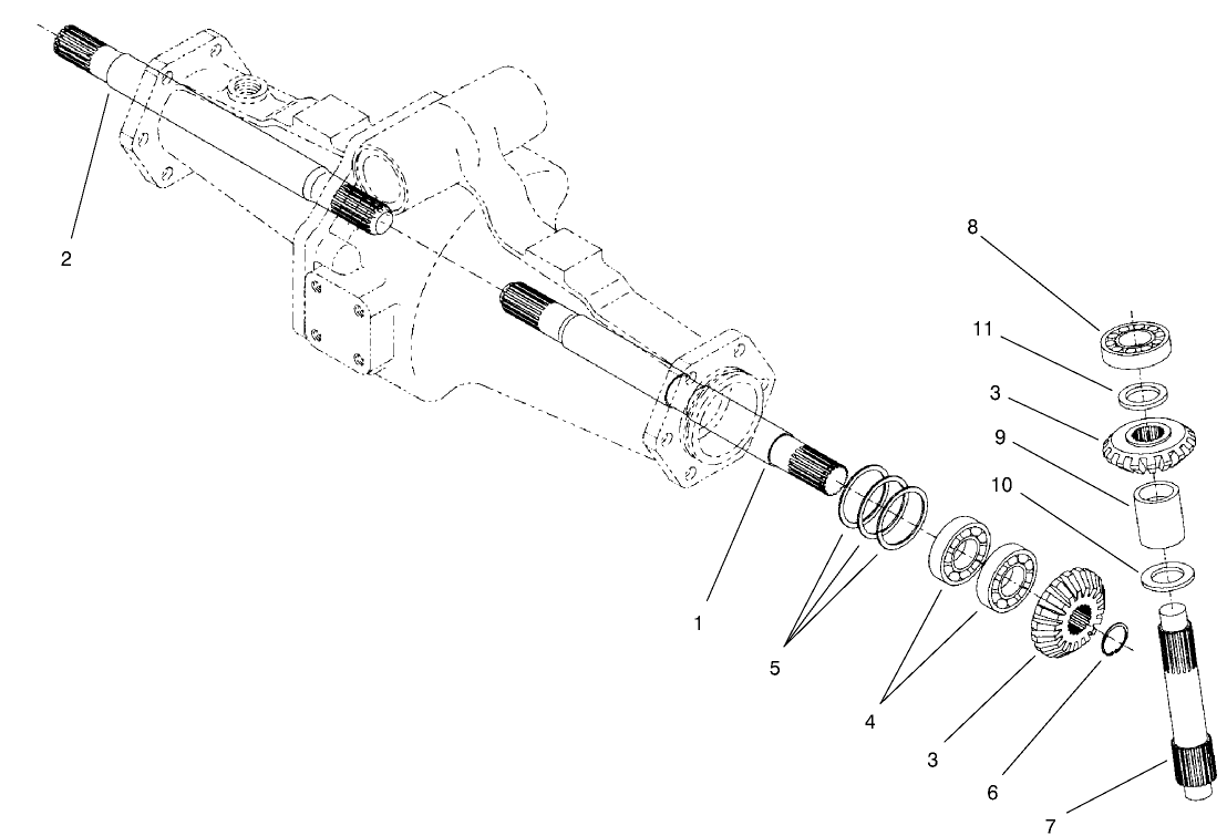 Rear Axle Assembly No. 98-3925 (continued) Bevel Gear Shaft Assembly
