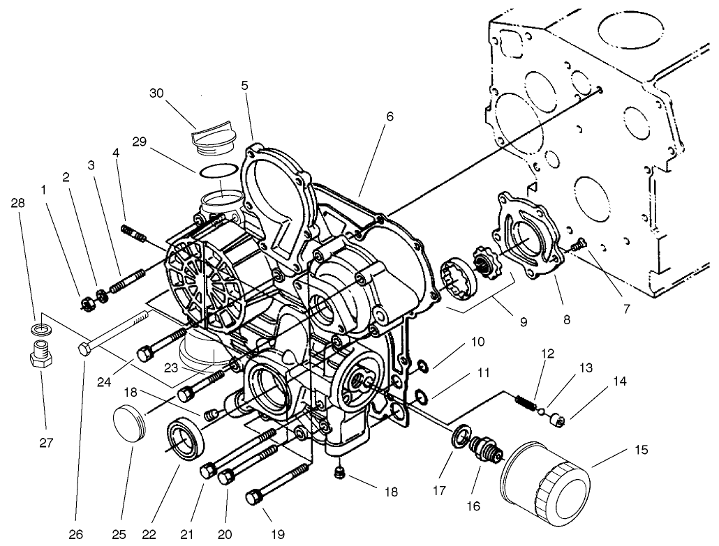 Gear Case And Oil Filter Assembly