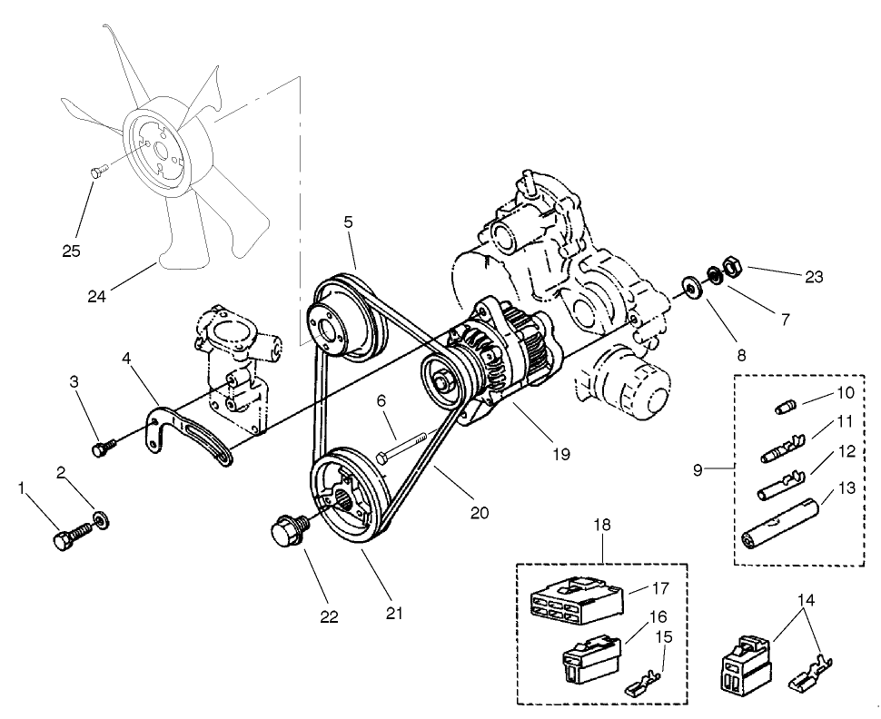 Alternator And Pulley Assembly