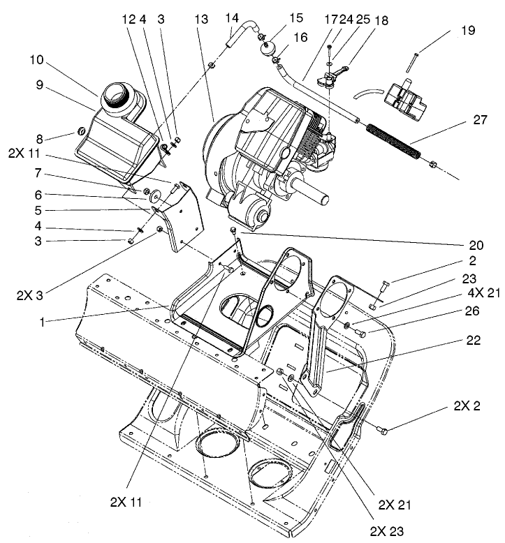 Engine and Frame Assembly