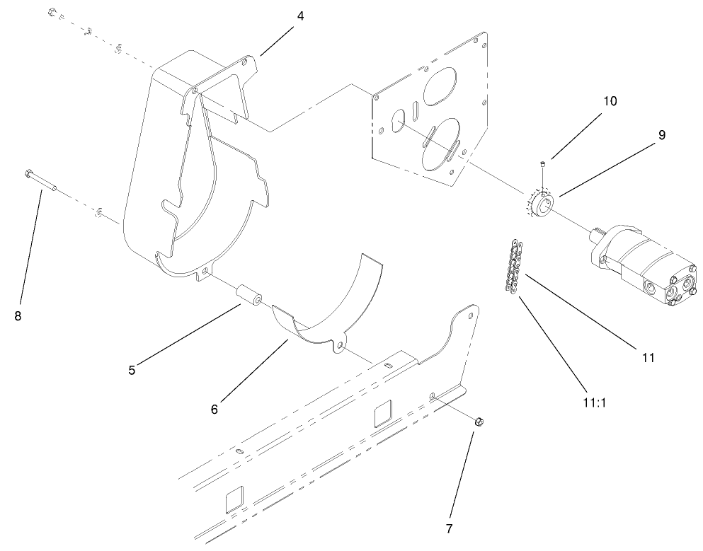 Chain, Sprocket, And Guard Assembly