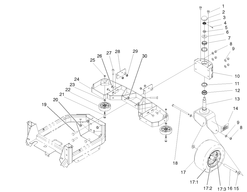 Tail Wheel And Bumper Assembly