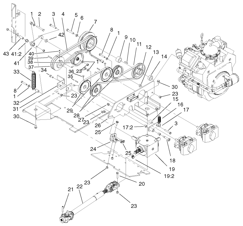 Pto And Hydro Drive Assembly