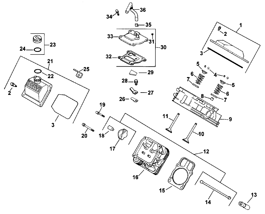 Head/valve/breather (kohler Ch25s Ps68656)