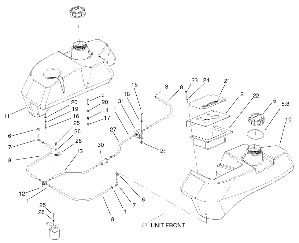 Tank And Fuel Lines Assembly