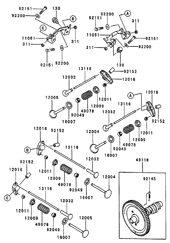 Valve/camshaft (kawasaki Fd750d-As03)