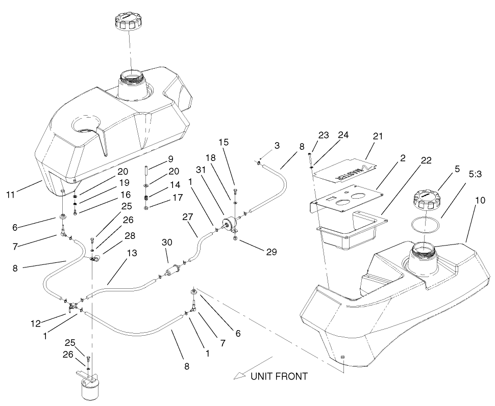 Tank And Fuel Lines Assembly
