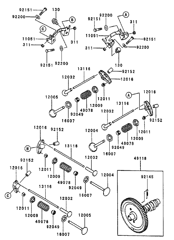 Valve/camshaft (kawasaki Fd750d-As03)