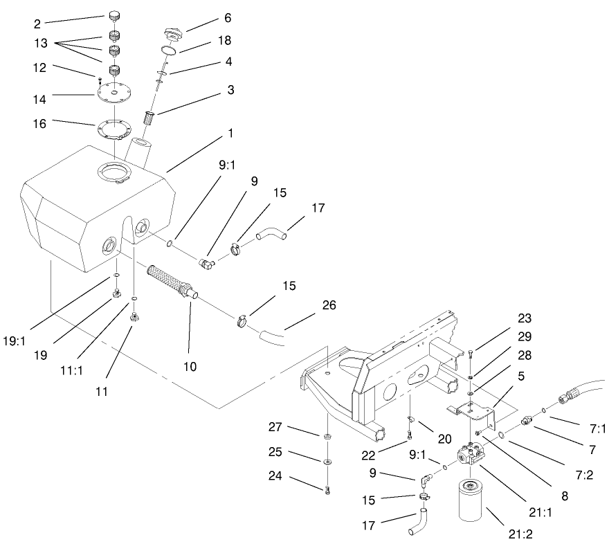 Hydraulic Filter And Reservoir Assembly