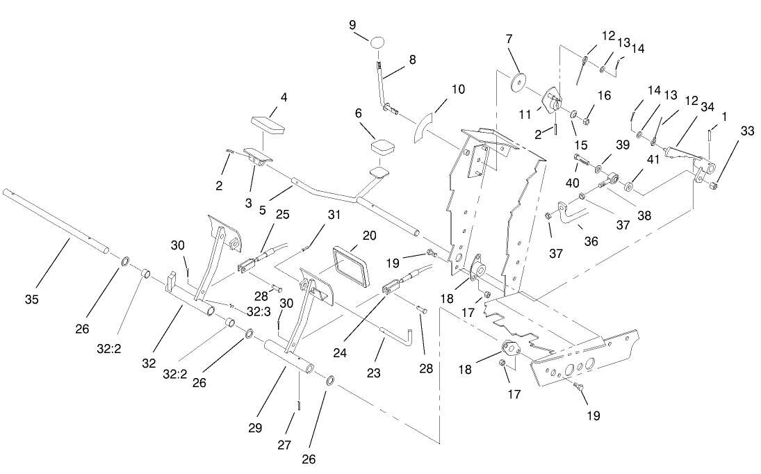 Traction And Brake Pedal Assembly