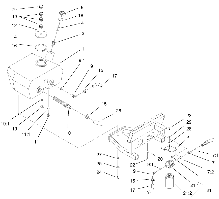 Hydraulic Filter And Reservoir Assembly