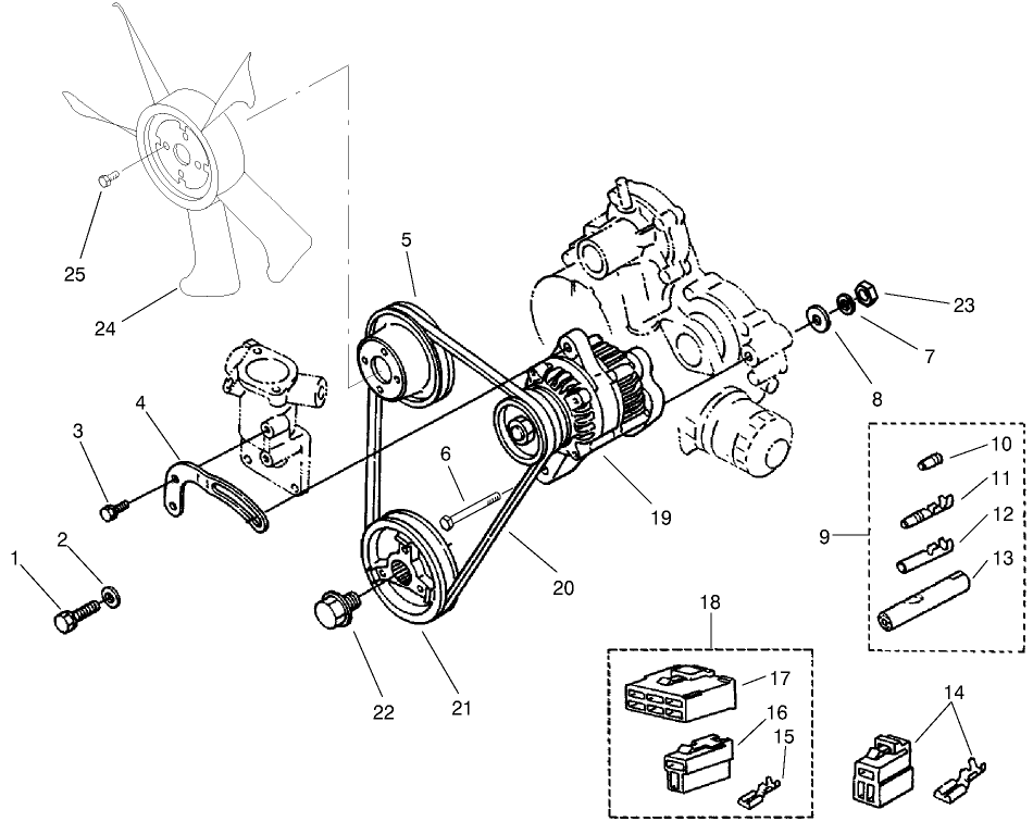 Alternator and Pulley Assembly