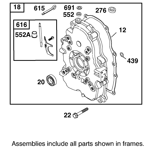 Crankcase Assembly Briggs And Stratton 303447-1314-E1