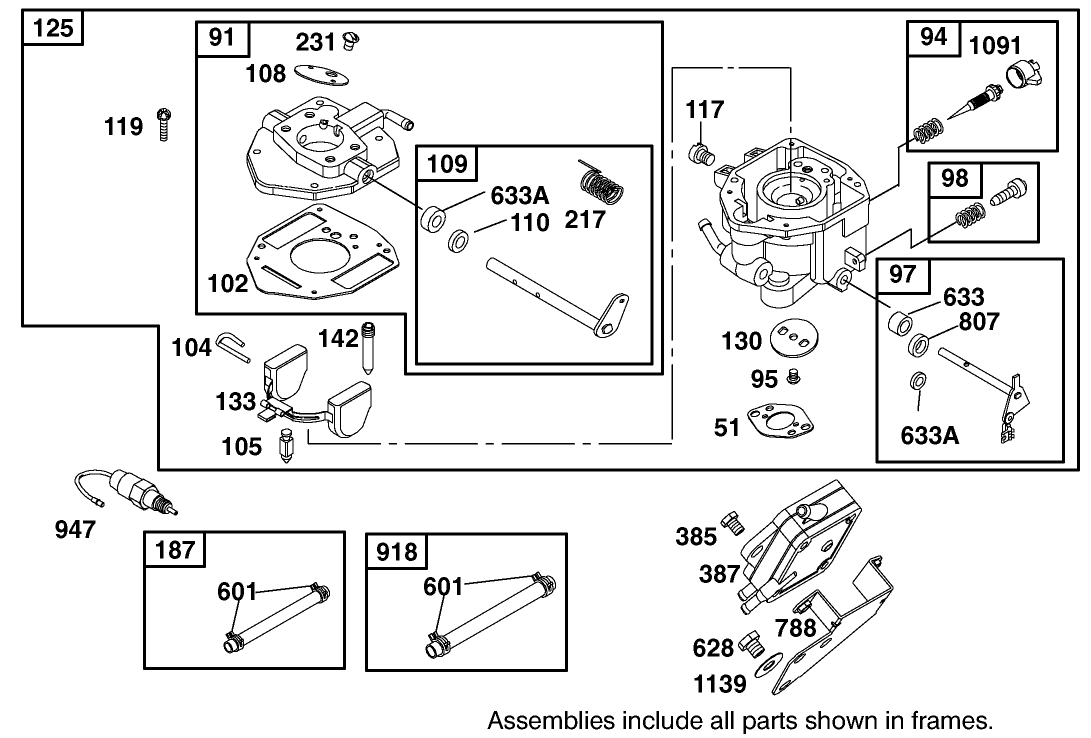 Carburetor And Fuel Pump Assembly Briggs And Stratton 303447-1314-E1