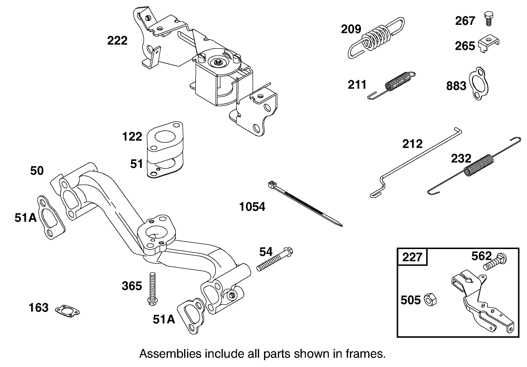 Manifold Intake And Governor Control Assembly Briggs And Stratton 303447-1314-E1