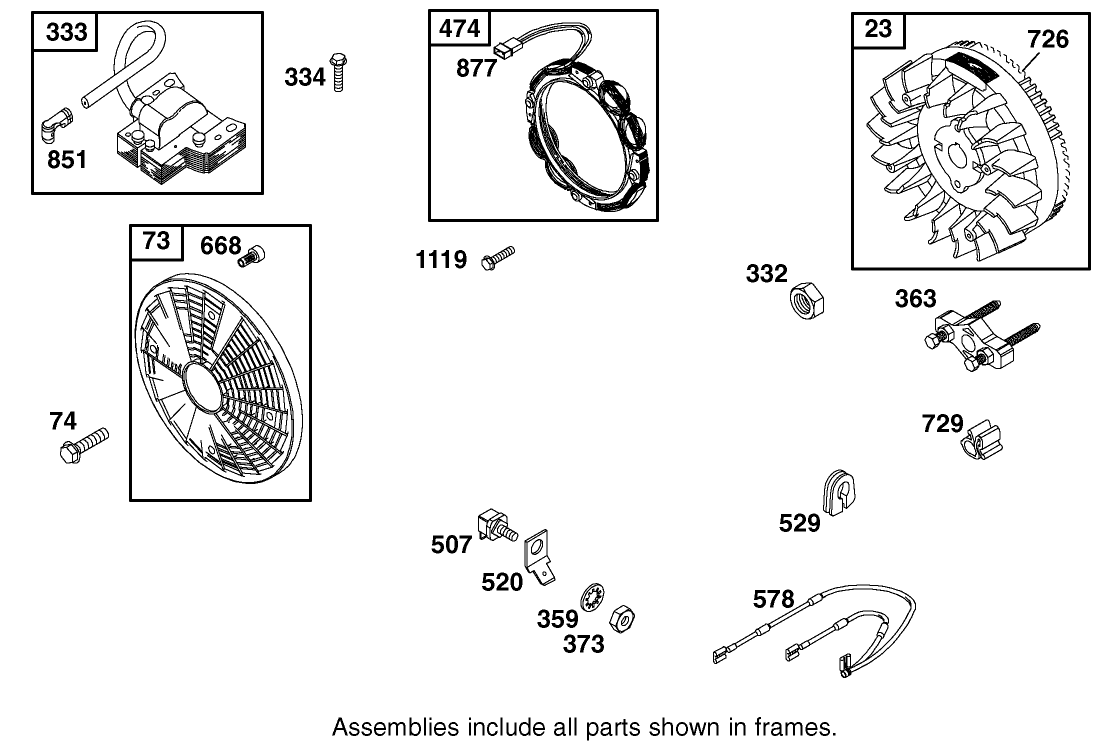 Alternator Assembly Briggs And Stratton 303447-1314-E1