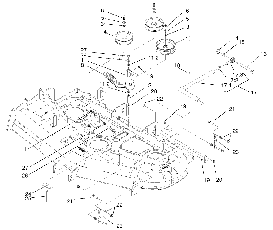 Idler, Pulleys/lift Strut, Chains Assembly