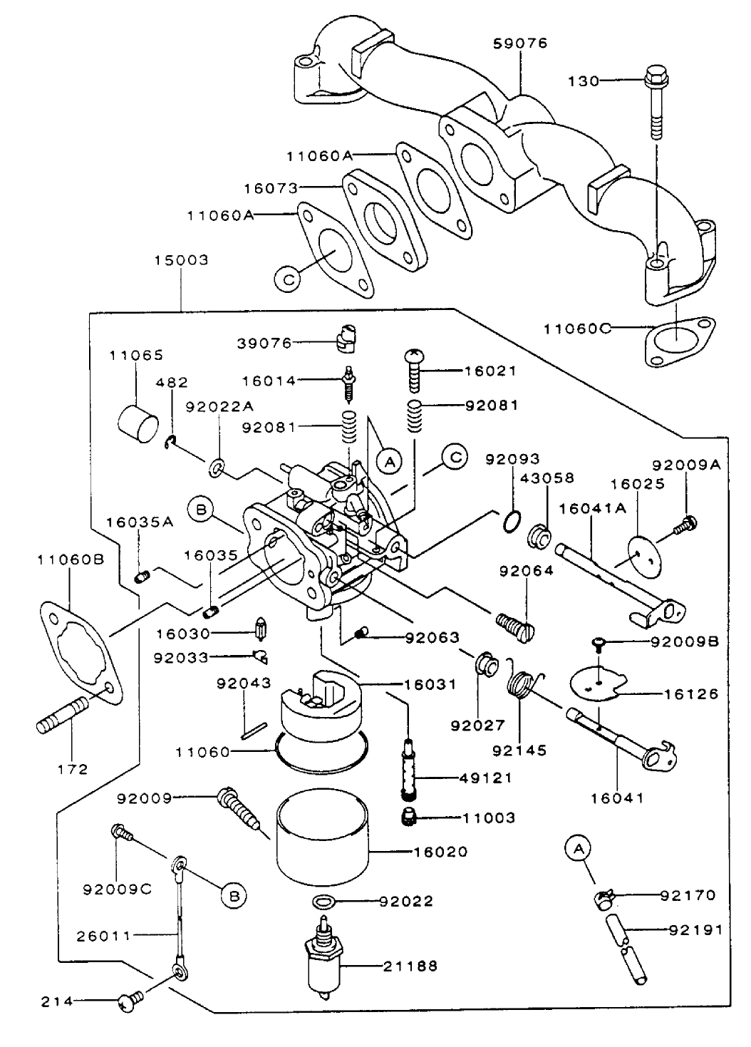Carburetor Assembly Kawasaki Fh500v-As10