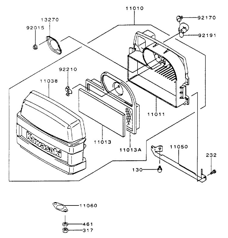 Air-Filter/muffler Assembly Kawasaki Fh500v-As10