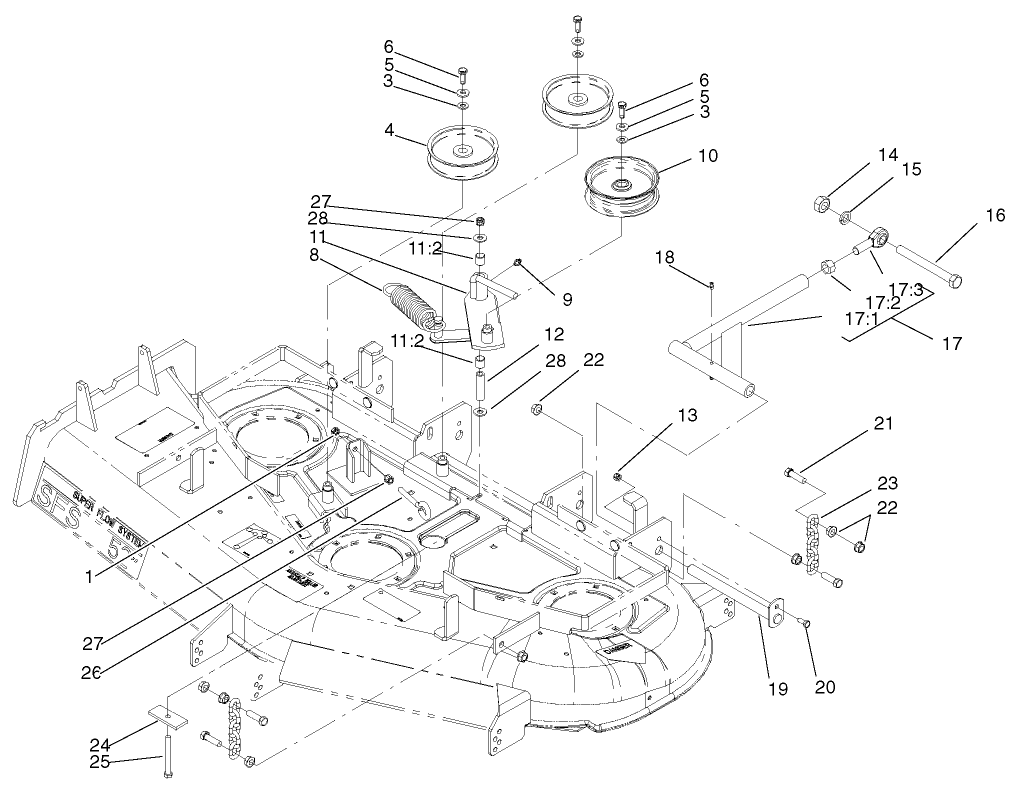Idler, Pulley/lift Strut Chains Assembly