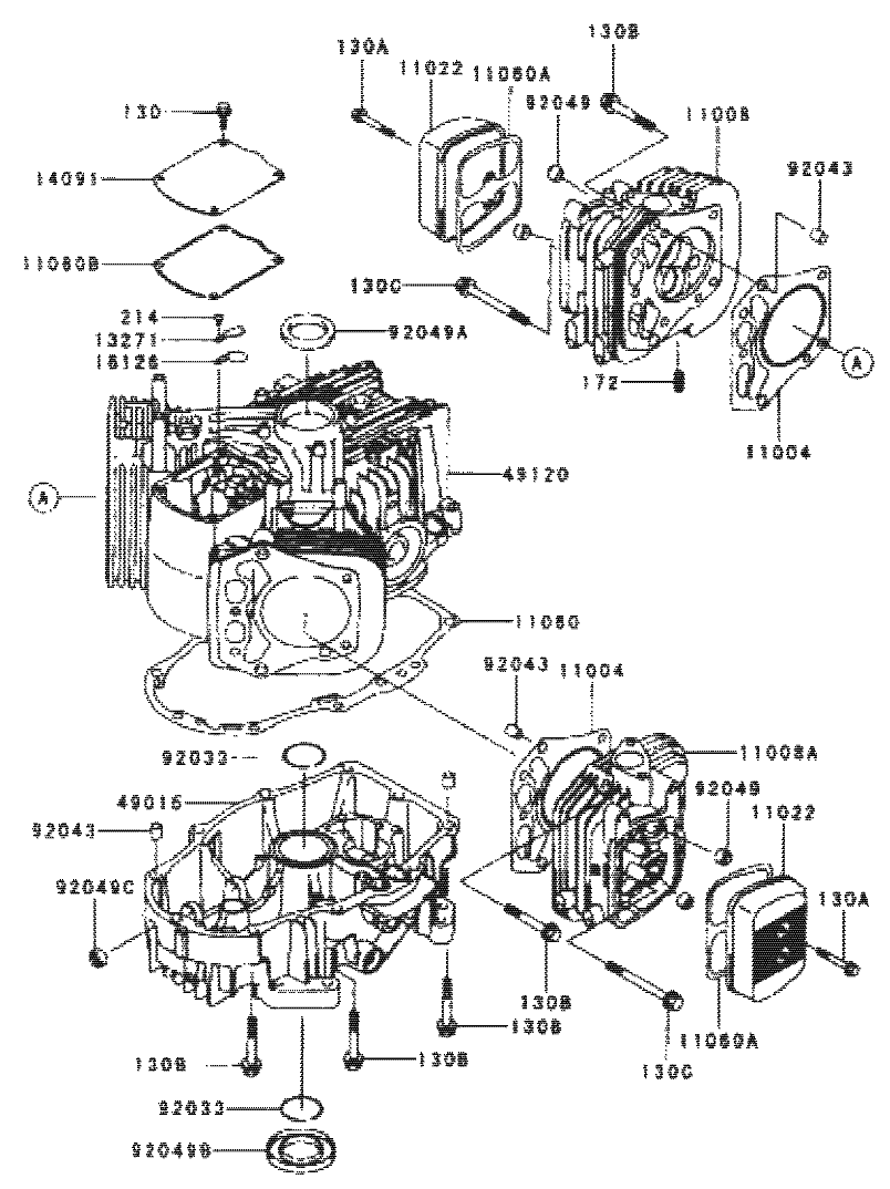 Cylinder/crankcase Assembly Kawasaki Fh601v-S07
