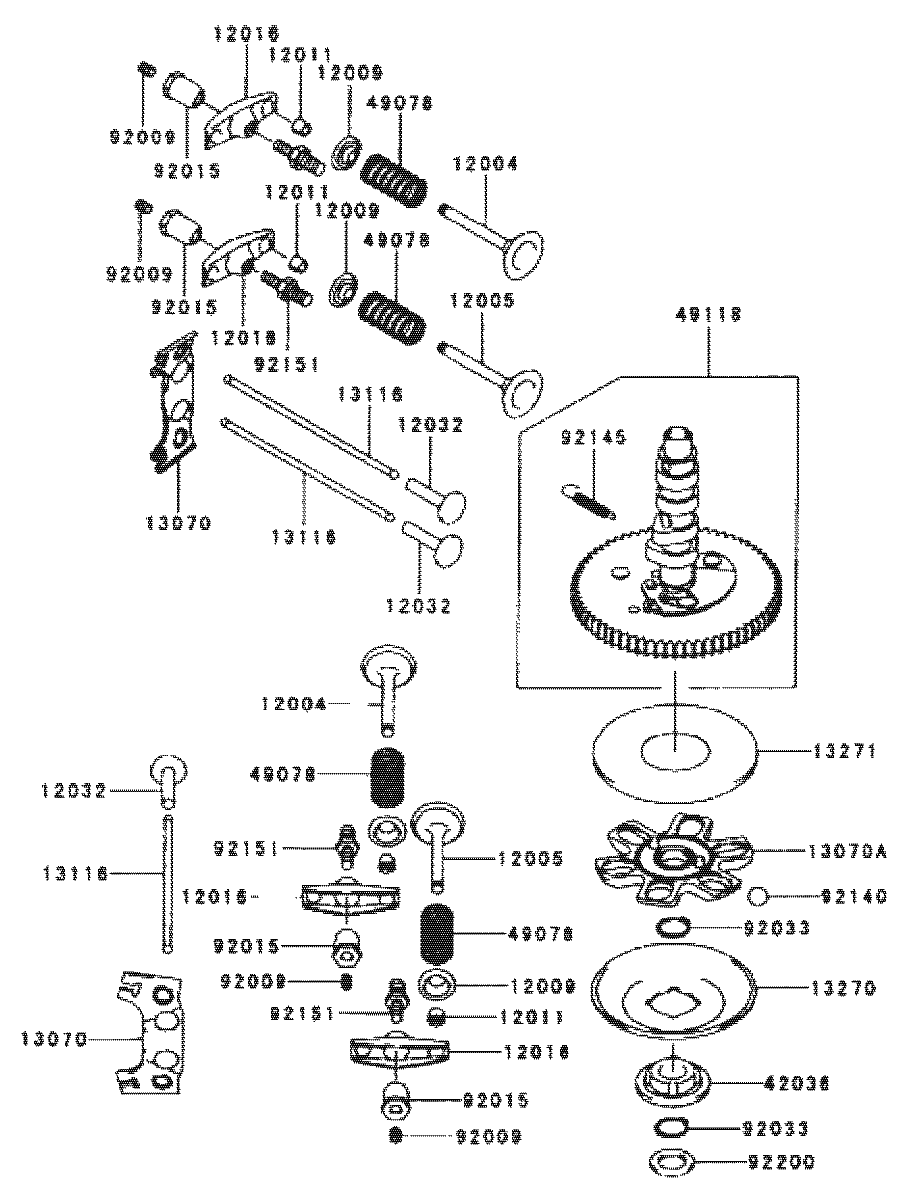 Valve/camshaft Assembly Kawasaki Fh601v-S07