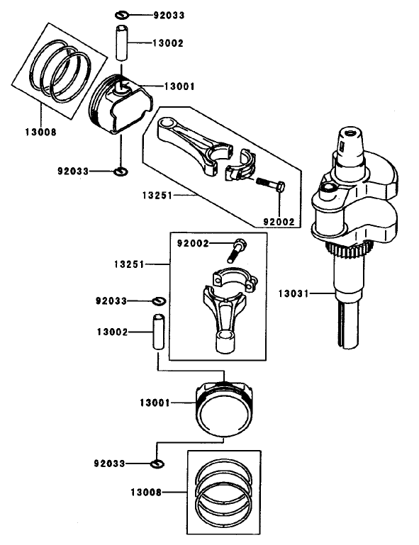 Piston/crankshaft Assembly Kawasaki Fh601v-S07