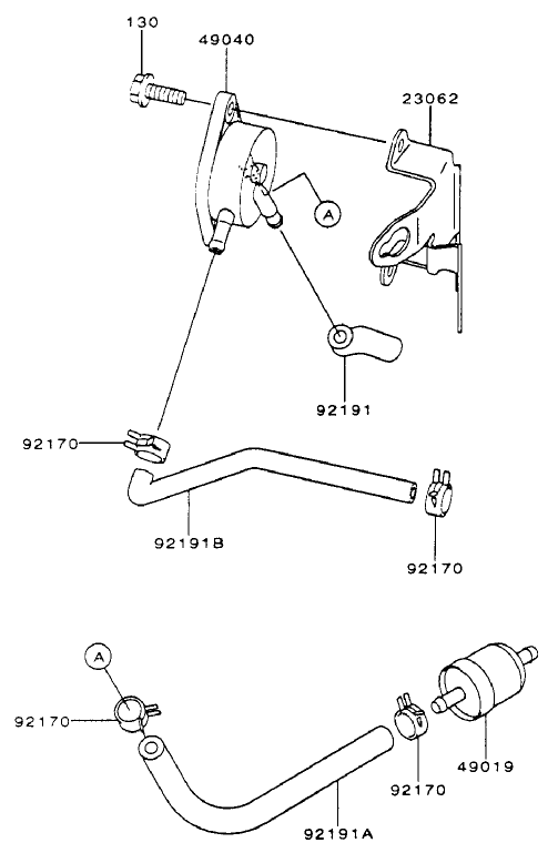 Fuel-Tank/fuel-Valve Assembly Kawasaki Fh601v-S07