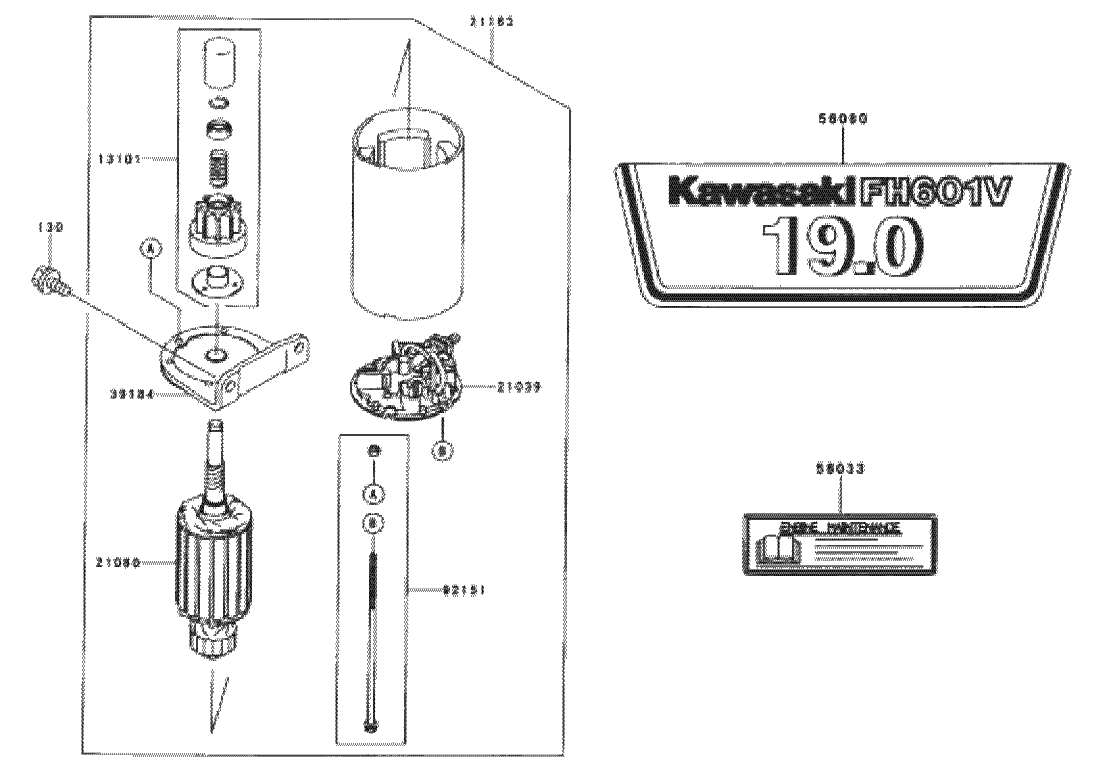 Starter/decals-Kawasaki Fh601v-S07