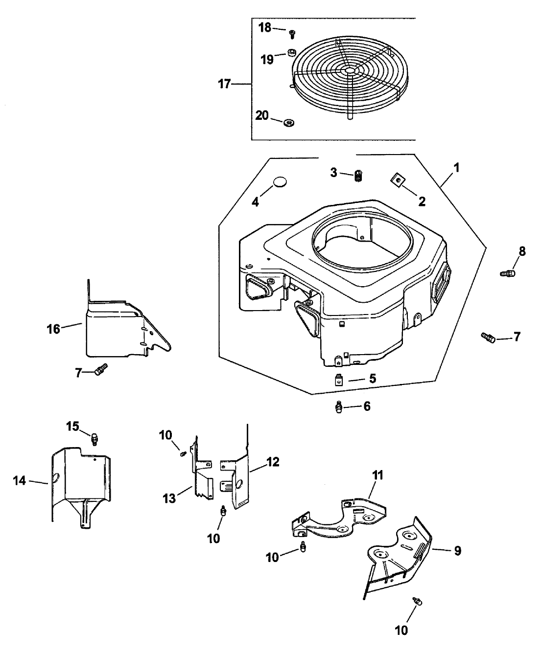 Blower Housing & Baffles Assembly (cv23-75526 Kohler)