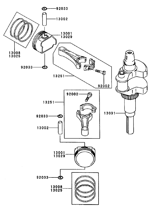 Piston/crankshaft Assembly Kawasaki Fh680v-As10