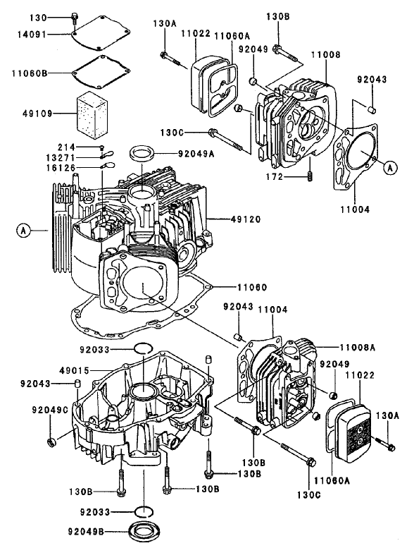 Cylinder/crankcase Assembly Kawasaki Fh680v-As10