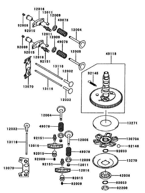 Valve/camshaft Assembly Kawasaki Fh680v-As10