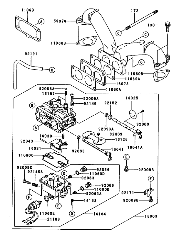 Carburetor Assembly Kawasaki Fh680v-As10