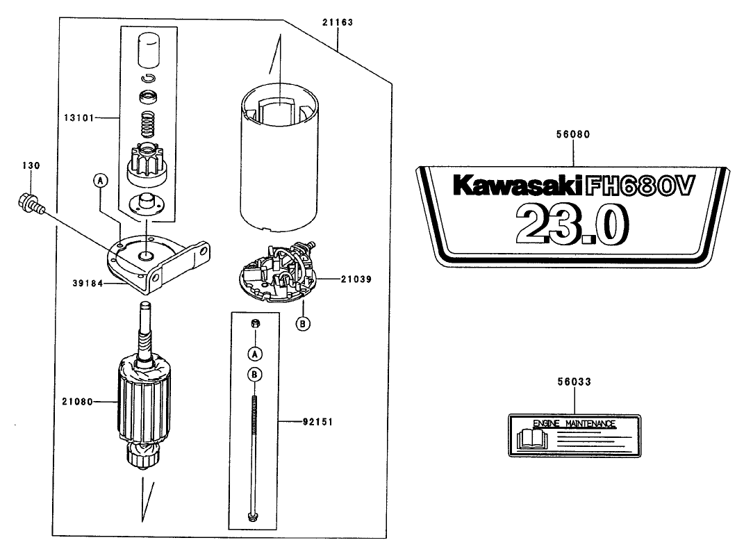 Starter/decals Assembly Kawasaki Fh680v-As10