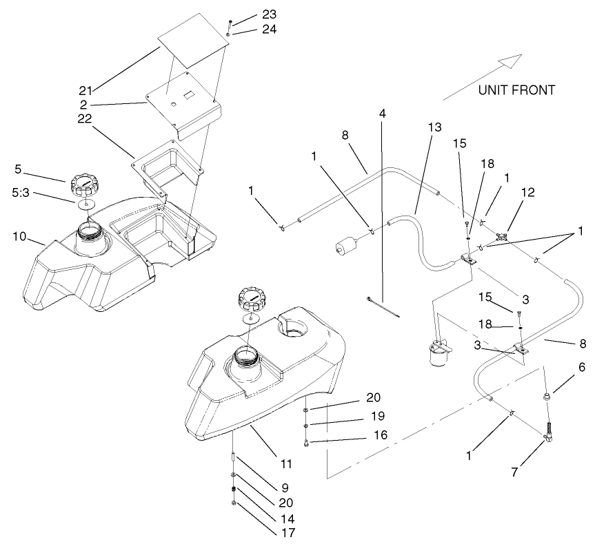 Tank And Fuel Line Assembly