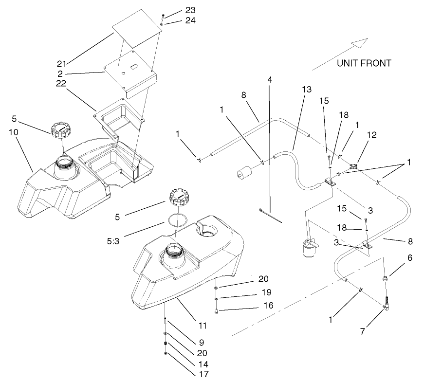 Tank And Fuel Lines Assembly