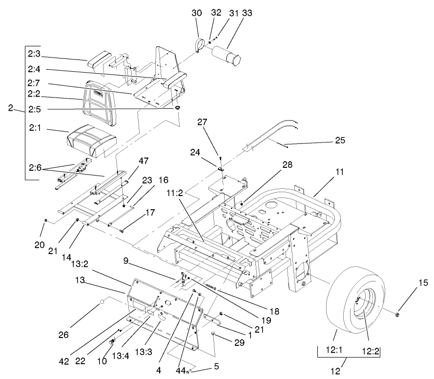 Rear Frame And Wheel Assembly