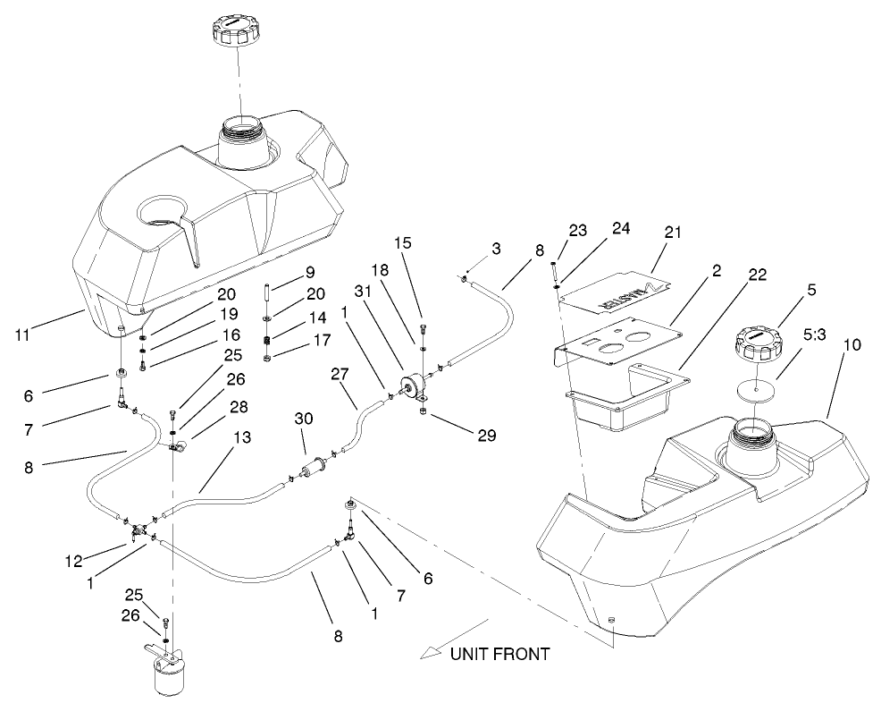 Tank And Fuel Lines Assembly