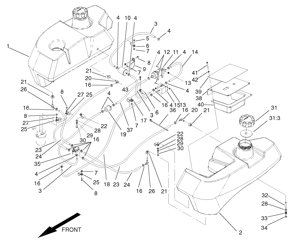 Tank And Fuel Line Assembly