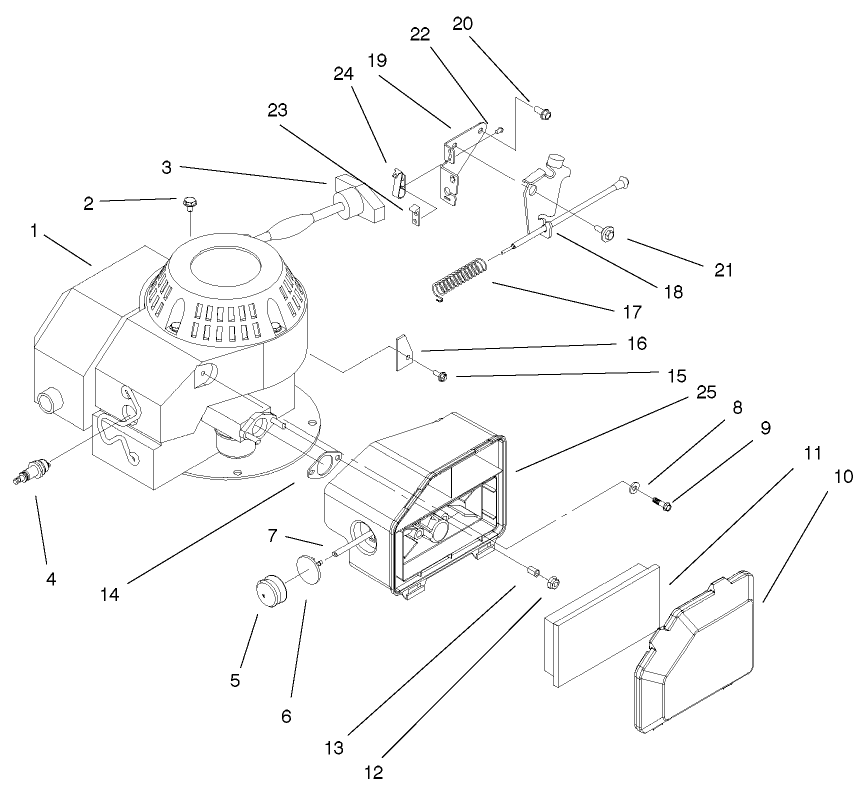 Engine And Air Filter Assembly