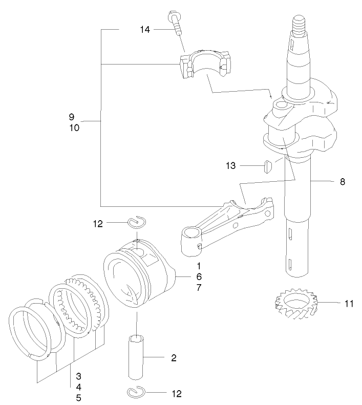 Piston And Crankshaft Assembly