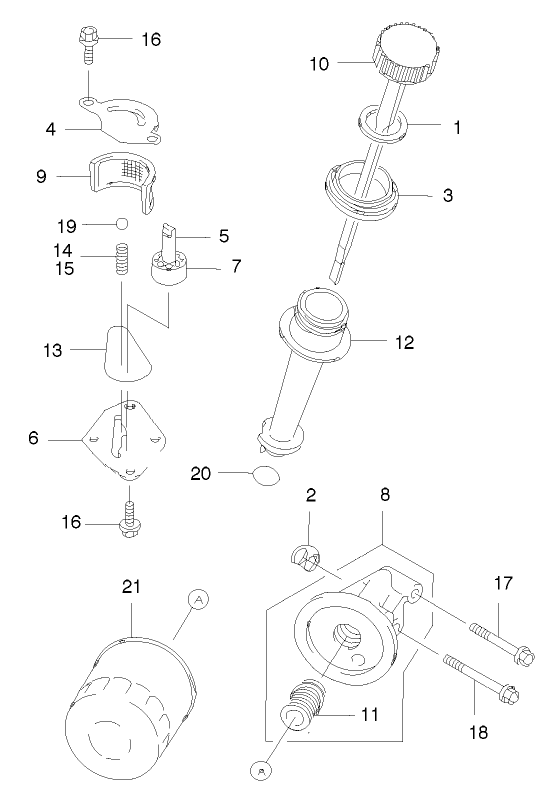 Dipstick And Oil Filter Assembly