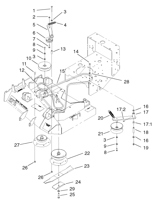 Spindles, Pulleys And Belts Assembly