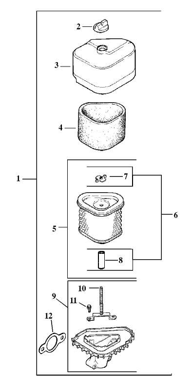 Air Cleaner Assembly-Kohler Model Cv15t-41604