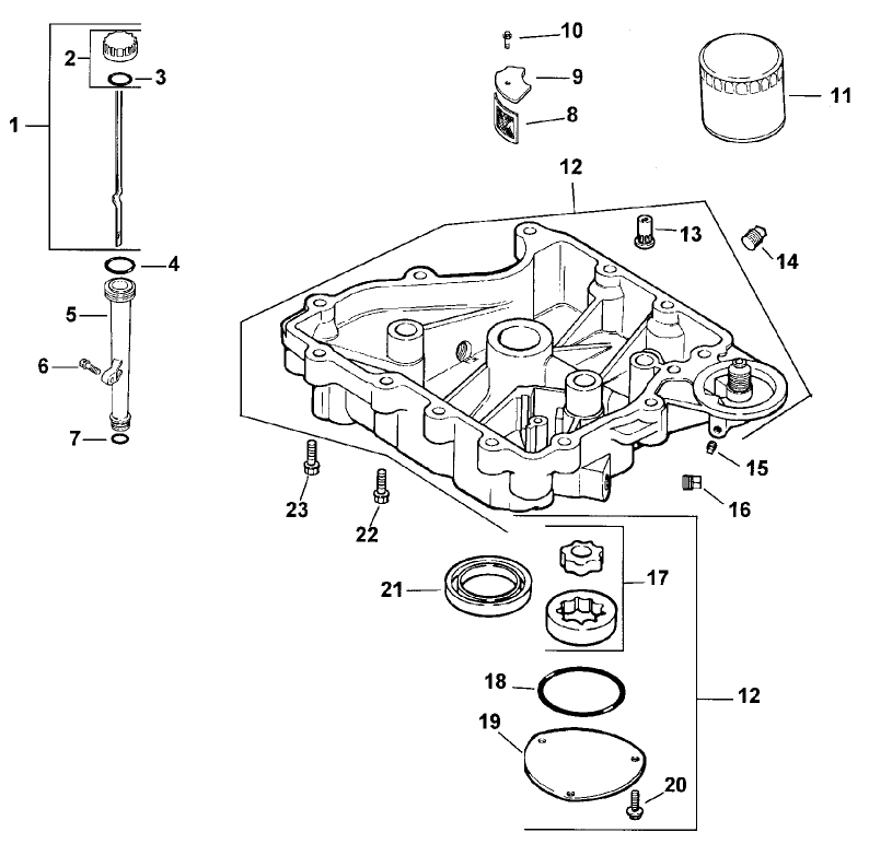 Oil Pan And Lubrication Assembly Kohler Model Cv15t-41604