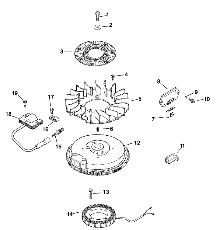 Ignition And Electrical Assembly Kohler Model Cv15t-41604