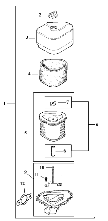 Air Cleaner Assembly Kohler Model Cv15t-41604